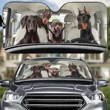 Dobermann Köpek Aile Oto araba güneşliği, Köpek Araba Güneş Gölge, Dobermann Araba Dekorasyon, Köpek Sevgilisi Hediyeler, Onun İçin Hediye LNG292111A27
