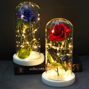 Drop shipping LED Galaxy Gül yapay çiçekler Güzellik ve Beast Gül Düğün Dekor Yaratıcı sevgililer Günü Noel G