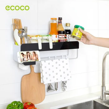 ECOCO Punch-ücretsiz Banyo Raf No-matkap Köşe Rafları Duş mutfak düzenleyici Depolama Raf Tutucu Banyo Aksesuarları Seti