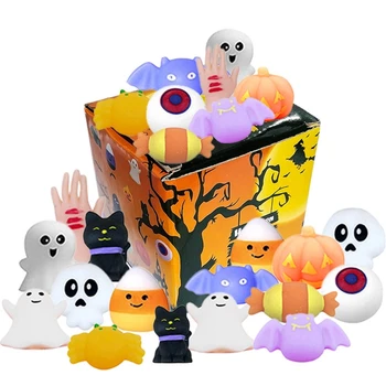 El Sıkmak TPR Oyuncak Cadılar Bayramı Squishie Modeli Çocuk Goodie Çanta Dolgu 24 adet Drop Shipping