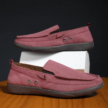 Erkek kanvas ayakkabılar Üzerinde Kayma Nefes Erkekler rahat ayakkabılar düz rahat ayakkabılar Loafer'lar gündelik ayakkabı Mokasen Homme 2022 Sonbahar Yeni