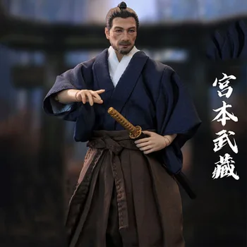 Ess012 1/12 Erkekler Asker Miyamoto Musashi Japon Samurai Erkek Asker Kafa Vücut Silah 6 inç aksiyon şekilli kalıp