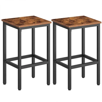 HOOBRO Bar Tabureleri 2 Set Bar ayak dayayacaklı sandalyeler mutfak sandalyeleri Sağlam Metal Çerçeve Oturma Odası Yemek Odası İçin Mutfak
