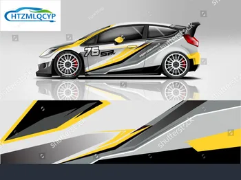 Hatchback araba sticker Golf 7 POLO Fit Odak Civic YARİS Soyut şerit yarış takımı tasarımları araç yarış arabası ralli etiket
