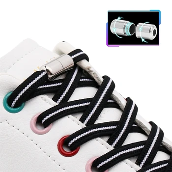 Hiçbir Kravat Ayakkabı bağcıkları Düz Ayakabı bağları olmadan Elastik Danteller Sneakers Çocuklar Yetişkin Hızlı Ayakkabı Bağı lastik bantlar Ayakkabı aksesuarları