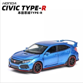 Honda Civic araba modeli oyuncak araba modeli 1: 32 simülasyon ses ışık dönüş araba yarışı çocuklar için oyuncak araba modeli doğum günü hediyesi mavi araba