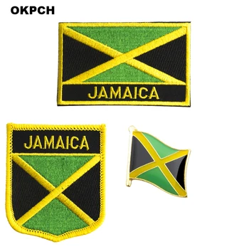 Jamaika bayrağı yama rozeti 3 adet bir Set Yamalar Giyim DIY Dekorasyon için PT0197-3