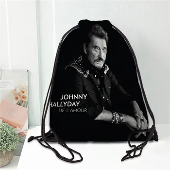 Johnny Hallyday büzgülü sırt çantası Kadın Erkek Rahat Seyahat Çantaları Softback Hediye Moda Saklama Torbaları Bayanlar alışveriş Çantaları20201102