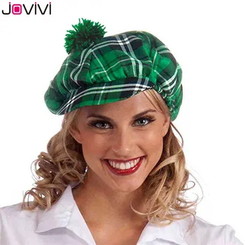 Jovıvı Yeni Toptan Unisex Aziz Patrick Günü Yeşil Ekose Şapka İrlandalı Parti Komik Aksesuar 1 adet / 5 adet / 10 adet Erkek kadın Şapka