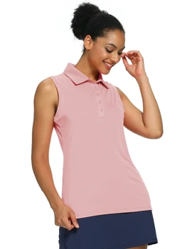 Kadın Golf Polo kolsuz gömlek Açık upf 50 + çabuk kuruyan atletik golf tankı üstleri spor Tenis gömlek nefes Jersey