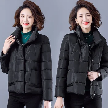 Kadın hafif ceket Kış Gevşek Giyim Casaco Ince Ceket Zarif Yastıklı Kadın Pamuk Kabarcık Ceket Elbise Kadın Rüzgar Geçirmez