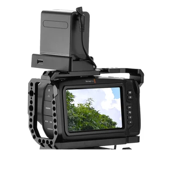 Kamera kafesi Kulesi Soğutma Çerçeve BMPCC 4K Video Film Film Kafesi için Hızlı Bırakma Plakası Cep Kamera 4K / 6K Mikrofon
