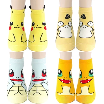 Karikatür Pikachu Çorap Squirtle Charmander Bulbasaur Anime Pokemon Cosplay Harajuku komik çorap Erkek Kadın Çorap Sevimli Pokemon Çorap