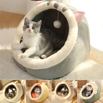 Kedi Yatak Pet Sepeti Rahat Yavru Şezlong Yastık Kedi Evi Çadır Çok Yumuşak Küçük köpek halısı Çantası Yıkanabilir Mağara Kediler Yatak