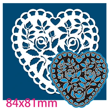 Kesme Ölür Kalp Çiçekler İçi Boş Yeni Dekorasyon Scrapbooking Stencil Kağıt Zanaat Albümü Şablon Ölür 84 * 81mm