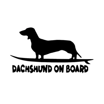 Komik Köpek Dachshund Zarif Araba Sticker Moda Dekorasyon PVC Su Geçirmez Güneş Koruyucu Çıkartması Siyah / Beyaz / Kırmızı / Lazer / Gümüş