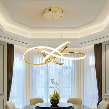 Krom / Altın Kaplama Modern led kolye ışıkları yemek odası mutfak yatak odası Asılı Led kolye lamba AC90 - 260V parlaklık moderne
