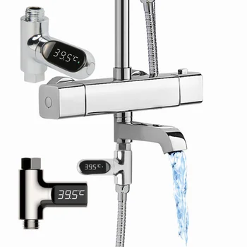 LED Ekran Su Duş Termometre Akıllı Kendinden Üreten Elektrik Monitör Sıcaklık Ölçer Mutfak Banyo Aksesuarları için