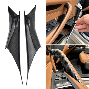 LHD RHD Siyah Araba tasarım İç Kapı Paneli Kolu İç Çekme Koruyucu Kapak Trim İçin BMW YENİ 5 serisi G30 G38 2018 2019