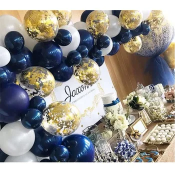Lacivert gece mavi balon zinciri mürekkep mavi serisi Balon Seti Doğum günü partisi dekorasyon