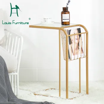 Louis Moda Sehpalar Modern Basit Yatak Odası Küçük Masa komodin Mini İskandinav Demir Kanepe