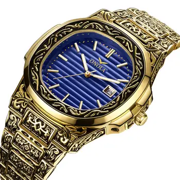 Lüks Marka İzle Erkekler Altın Kuvars Erkek Saatler Moda Saat Adam Tam Çelik Relogio Masculino Tarihi Su Geçirmez Reloj Hombre xfcs