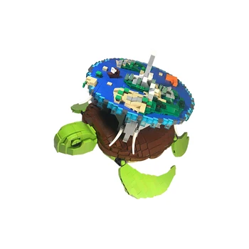 MOC Yapı Taşları C5545 Yeşil Dünya Kaplumbağa Hayvan Yaratıcı Serisi Model Seti DIY Eğitim En İyi Oyuncaklar Çocuk Hediyeler
