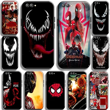 Marvel Venom Örümcek Adam Huawei Onur Için V20 V10 V9 telefon kılıfı Kapak Siyah Darbeye Dayanıklı Kabuk Geri Coque Yumuşak Kılıflar Sıvı Silikon
