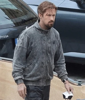 MeiMei Ev Yapımı Ryan Gosling Gri Adam Gri pamuklu ceket Sonbahar Ve Kış İçin Uygun