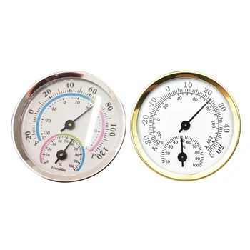 Mini Kapalı Termometre Higrometre 2 in 1 Sıcaklık nem monitörü Ölçer Ev Sauna Odası için Altın / Karışık Renkler