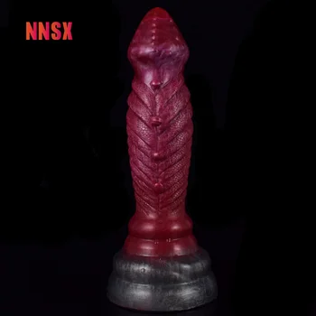 NNSX YENİ Spiral Silikon Anal Plug Yapay Penis Kar Sığır Doku Penis Vantuz Mastürbasyon Dildosex Oyuncak 18 Yetişkin Oyuncak kadın İçin