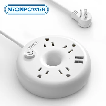 NTONPOWER Seyahat güç şeridi Multiprise USB Uzatma Kablosu Komidin Masaüstü Şarj İstasyonu Kompakt Ağ filtresi