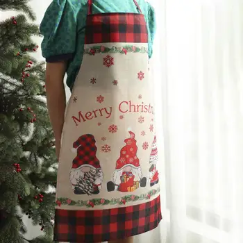 Narin Pişirme Önlük Çok Amaçlı Ekose Sevimli Ev Kadın Erkek Önlük Noel Önlük Mutfak Önlüğü