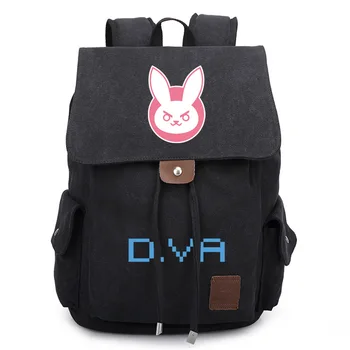 Oyun OW DVA tuval öğrenci okul omuz çantası Cosplay sırt çantası genç seyahat sırt çantası hediye