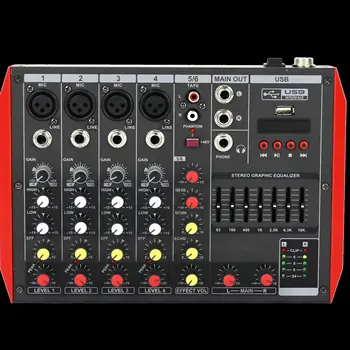 Pro MG6 Mini 6 Kanal ses mikseri USB DJ Ses Karıştırma Konsolu DJ Ses Karıştırma Konsolu KTV için