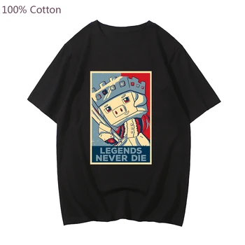 Ranboo Technoblade Merch T-shirt Legends Asla Ölmez Mektup baskı t-shirt Erkek / Kadın Rüya SMP T Shirt %100 % Pamuk Kısa Kollu Üst