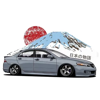 Retro Japon Hikayesi JDM vinil yapışkan Komik Araba Pencere Tampon Çıkartması Su Geçirmez Araba Sticker Aksesuarları KK 13cm X 7cm