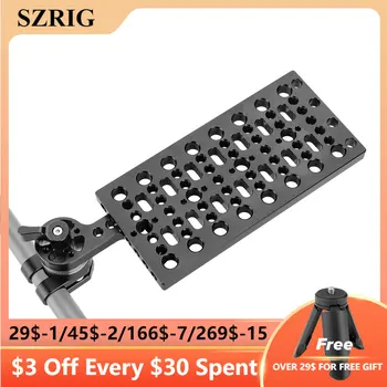 SZRIG Evrensel Kamera Taban Plakası 15mm Ray Blokları Kelepçe ile 1/4 & 3/8 Montaj Noktaları Aksesuarları kamera Plakası