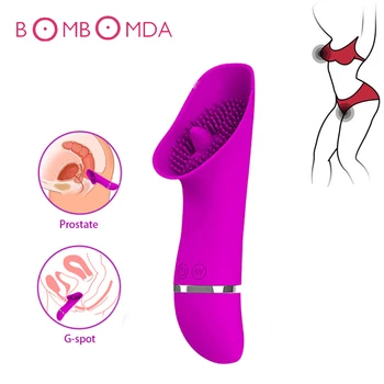 Seks Oyuncakları Dil Klitoris Stimülatörü Vibratör Oral Seks Masajı 30 Frekans Silikon AV Vibratörler Sopa Yetişkin Seks Oyuncakları Kadınlar için