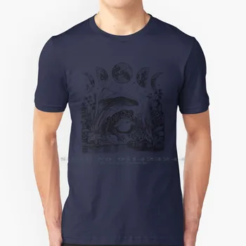 Sevimli Cottagecore Estetik Kurbağa Mantar Ay Witchy Vintage T Shirt Pamuk 6XL Kurbağa Oturan Dolunay Olmak Üzgün Vintage Kawaii
