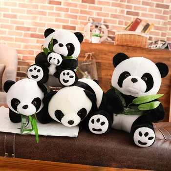 Sevimli Panda peluş oyuncaklar Güzel Bez Dolması Bebek Bambu Şekli Kawaii Hediye Çocuklar Çocuklar için Aile Dekorasyon 10-20cm İsteğe Bağlı