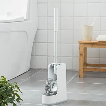 Silikon Tuvalet Fırçası Konteyner Tuvalet Fırçaları Ayakta Tuvalet Fırçası Seti Uzun Saplı Hızlı Kuruyan Tutucu Seti