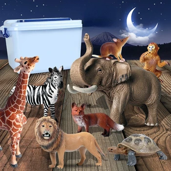 Simülasyon Hayvan Modeli Fil Zürafa Zebra Aslan Maymun Kaplumbağa Tilki Fare Süs Oyuncak Yaratıcı Katı Çocuk Erkek Hediyeler