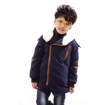 Sonbahar Kış Çocuk Yün Palto Ceketler Erkek Kız Kapşonlu Kalın Sıcak Çocuk Giyim Erkek Pamuk Ceket 4 6 8 10 12 Yıl