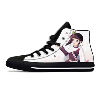 Sıcak Yaz Anime Tsuyuri Kanao iblis avcısı Kimetsu Hiçbir Yaiba Rahat bez Ayakkabı Erkekler Kadınlar Sneakers Yüksek Yardım Klasik spor salonu ayakkabısı