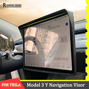Tesla Modeli 3 Y 2021 2022 Ekran Siperliği Çerçeve Navigasyon Koruma Navigasyon Ekran Güneşlik Modifikasyon Aksesuarları