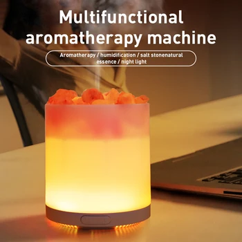 Tuz taş aromaterapi makinesi uçucu yağ atomizasyon difüzör ev yatak odası ofis renkli atmosfer lamba nemlendirme