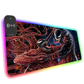 Venom Kablosuz Şarj RGB Mouse Pad LED Oyun Halısı Bilgisayar Ofisleri Dizüstü Aydınlık sümen Serin Mousepad kaymaz Oyun Paspaslar