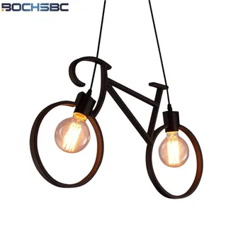 Vintage Cafe endüstriyel bisiklet şekli kolye ışık yemek odası mutfak lambası yaratıcı demir tekerlek Bar kolye lamba