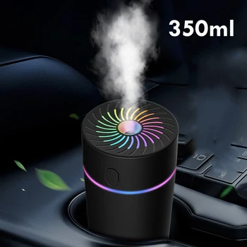 WHDPETS Taşınabilir 350ml Elektrikli Hava Nemlendirici Araba USB Şarj İçin Serin Sis Püskürtücü Gece Lambası aromaterapi difüzörü